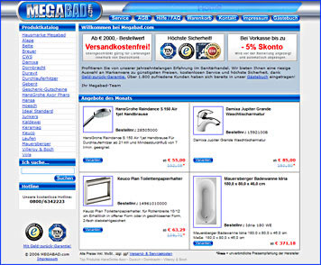 Der Onlineshop Megabad.com geht online